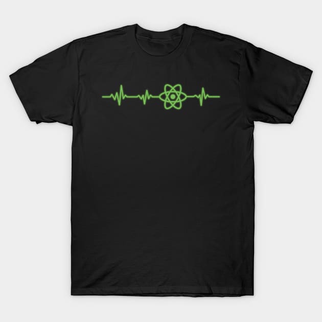 ReactJS HeartBeat Green Pulse on ECG Monitor T-Shirt by mangobanana